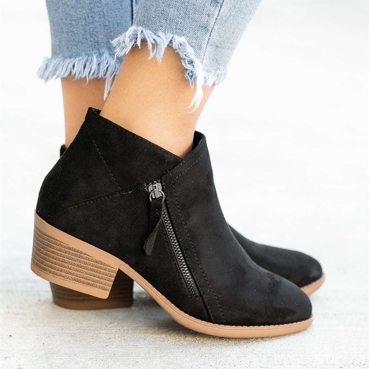 Zoe – Damenstiefeletten mit Seitlichem Reißverschluss und Niedrigem Absatz