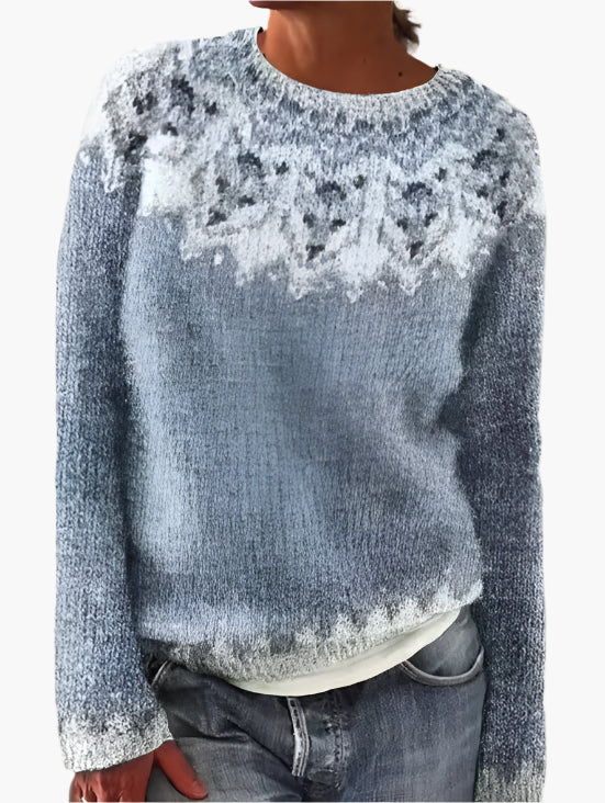 Damen Retro Strickpullover im Vintage-Stil – Bequemer Herbstpullover mit Muster