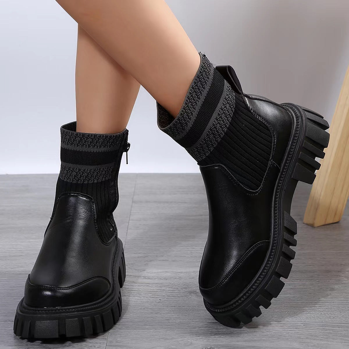 Hayley – Mittelhohe Stiefel mit Reißverschluss und rutschfester Sohle für Damen