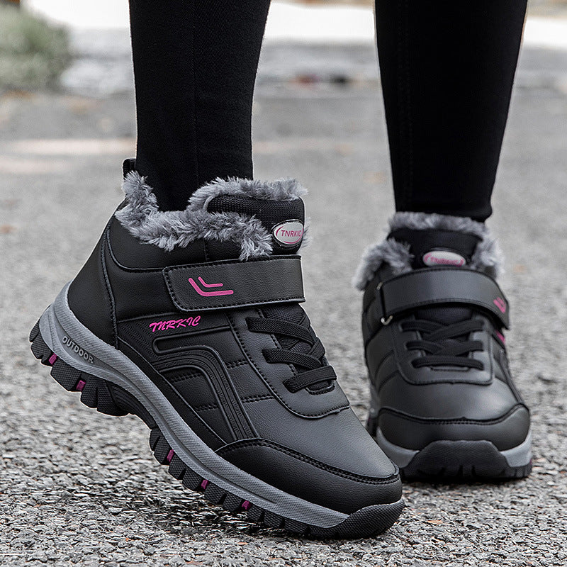 Helen – Warme Damenstiefel mit Plüsch und Klettverschluss