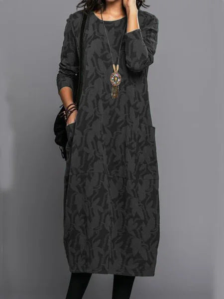 Melanie – Retro Strickkleid mit Kunstvollem Muster