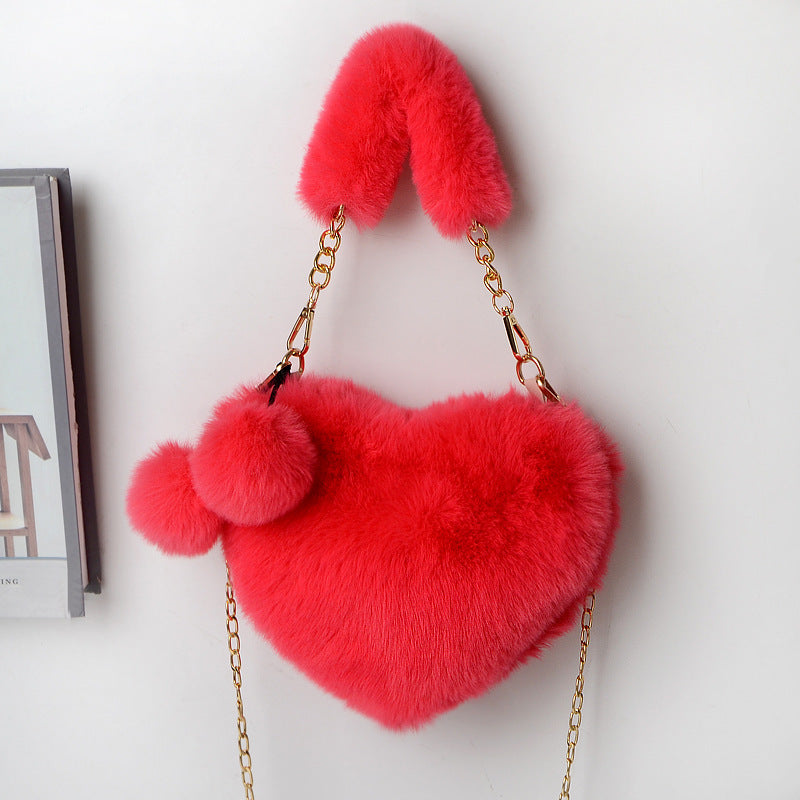 Phoebe – Herzformiger Plüsch-Handtasche für Damen