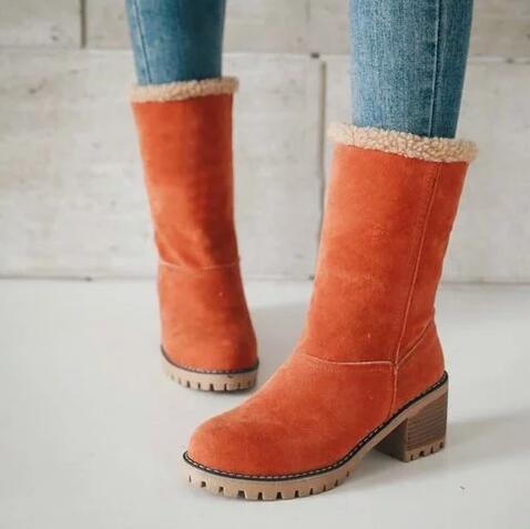Tanya – Gefütterte Wildleder-Stiefeletten mit quadratischem Absatz