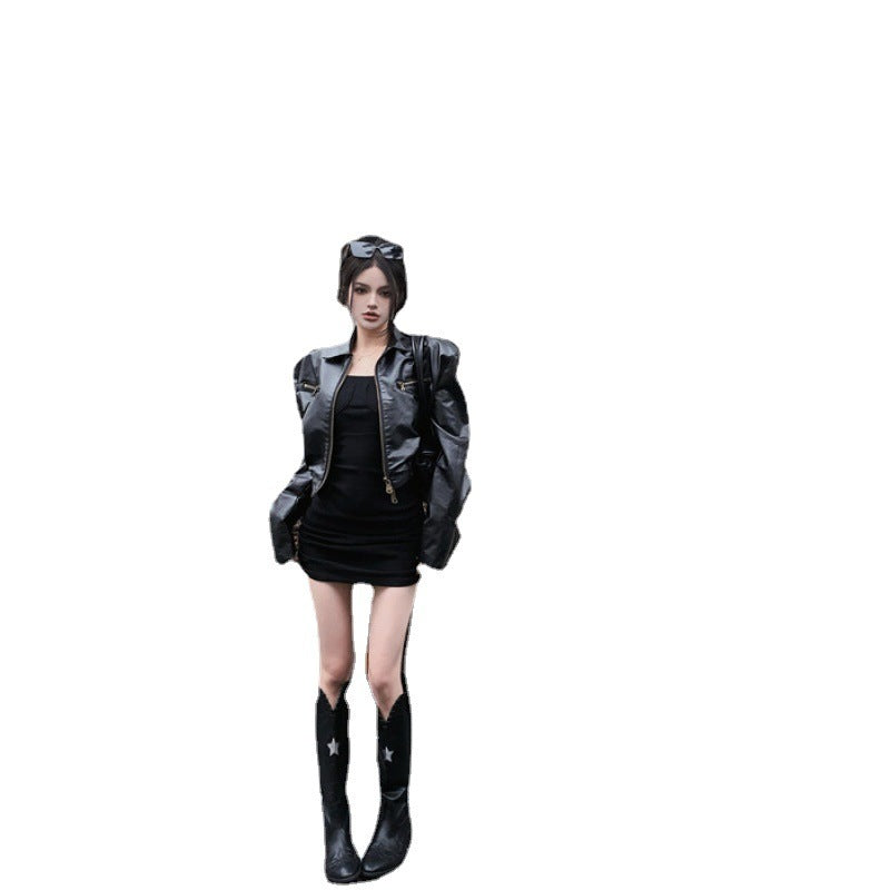 Ann – Kurze Damenjacke mit Lederoptik