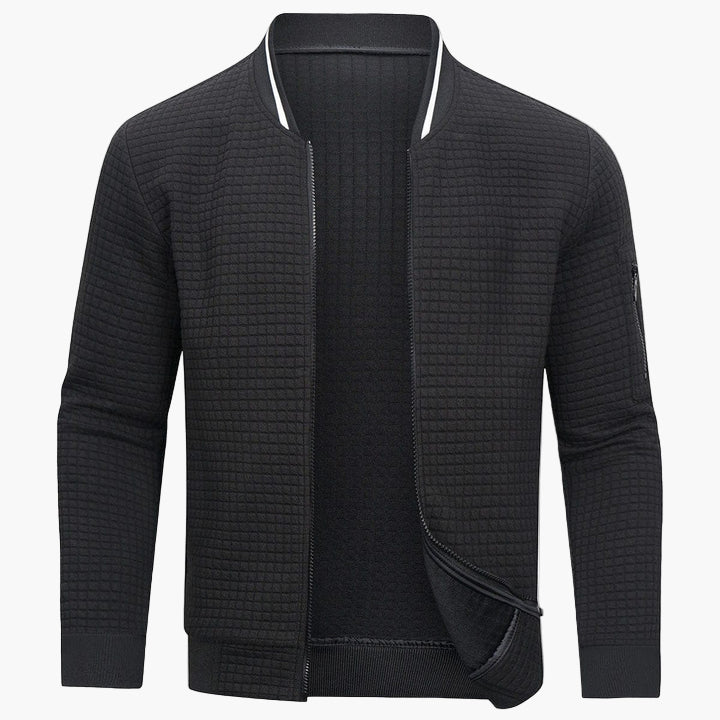 Herren Bomberjacke Modern Minimalistisch Freizeitjacke – Stilvolles Rasterdesign für Alltag und Freizeit