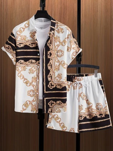 Kirk – Bedrucktes Freizeit Herren-Shirt und Shorts Set