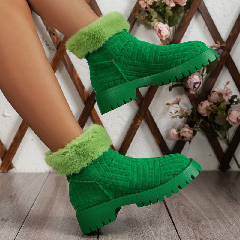 Megan – Dicke Damen-Winterstiefel mit Plüsch