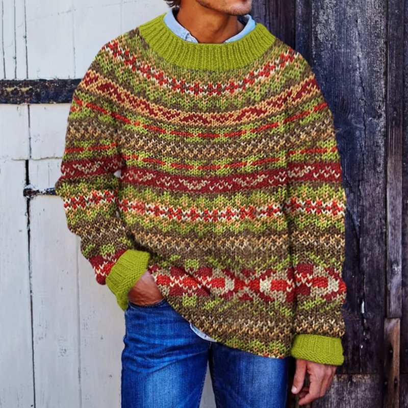 Luke – Gestreifter Patchwork-Pullover