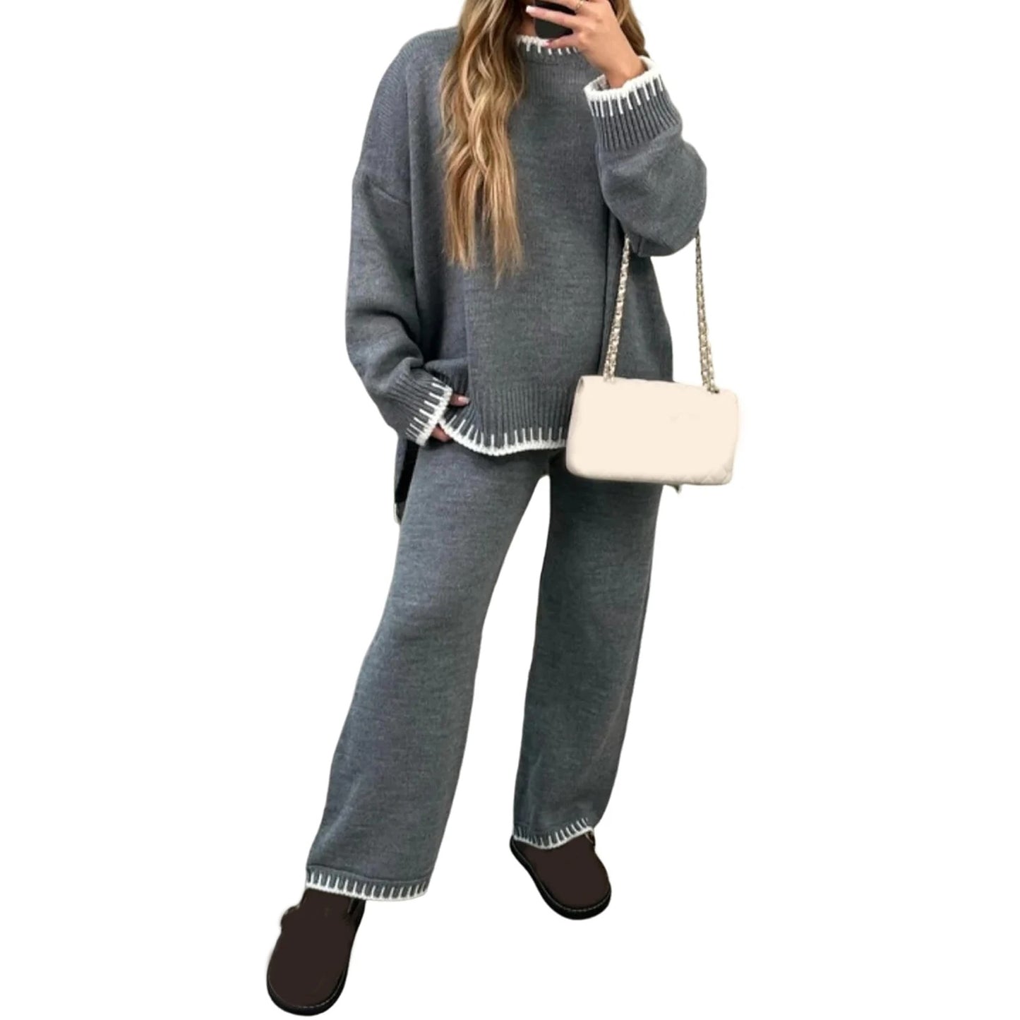 Clara – Langarm Pullover und Hose Set für Damen