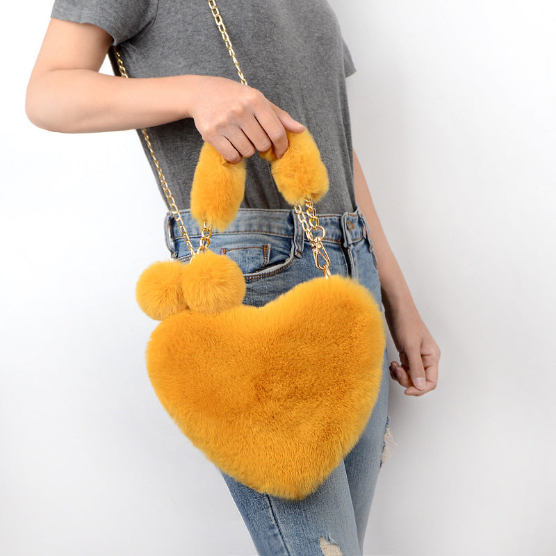 Phoebe – Herzformiger Plüsch-Handtasche für Damen