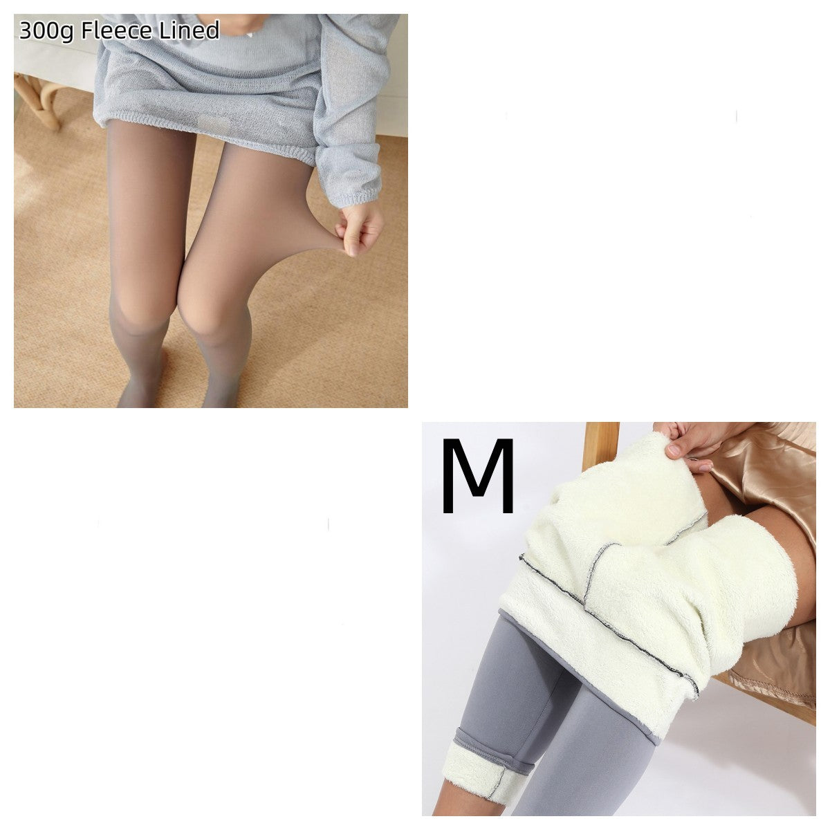 Natalie – Transparent Strumpfhose mit Fleece-Futter