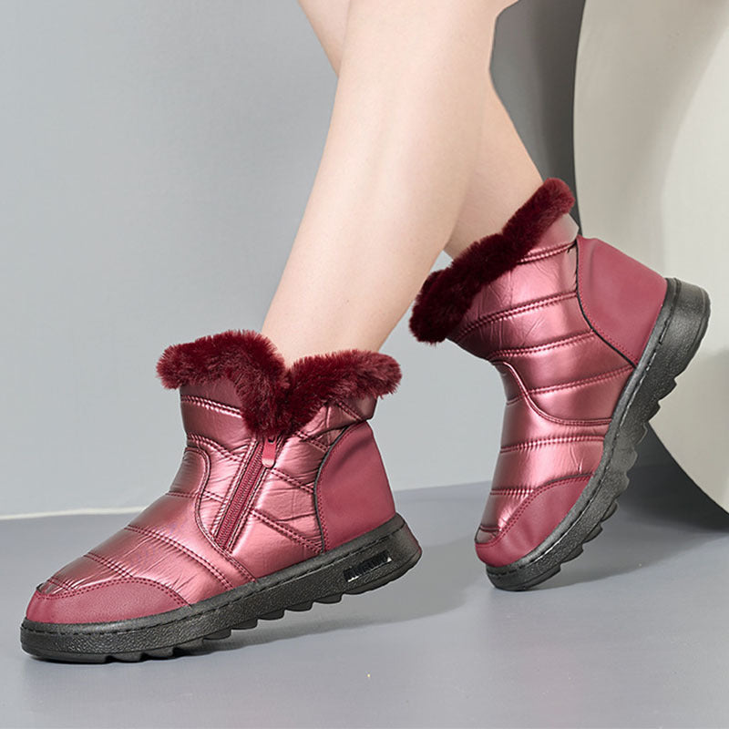 Anna – Damen Winterstiefel mit Reißverschluss und Plüschfutter