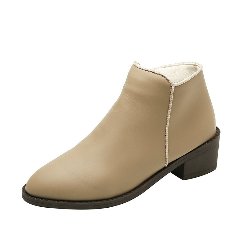 Shirley – Chunky Damenstiefel mit mittlerem Absatz und Seitenreißverschluss