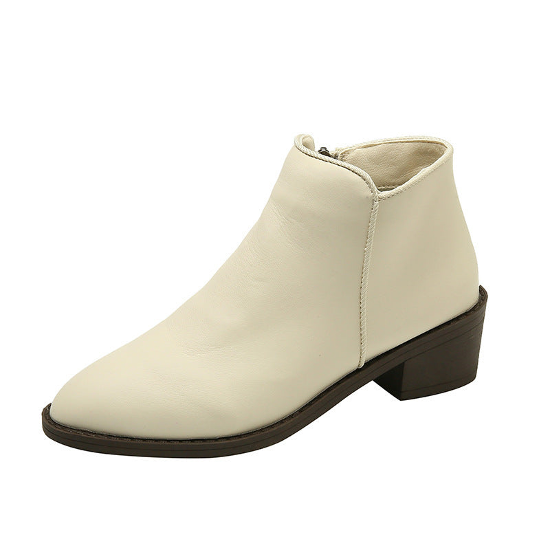 Shirley – Chunky Damenstiefel mit mittlerem Absatz und Seitenreißverschluss