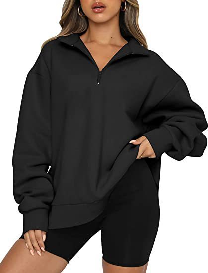 Margaret – Damen-Pullover mit Reißverschluss und Umschlagkragen