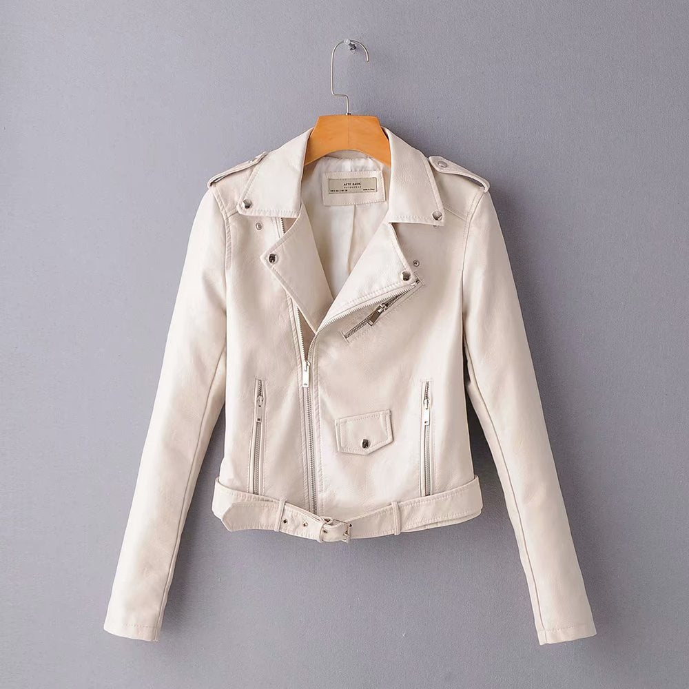 Gillian – Damen Lederjacke im koreanischen Stil für Herbst und Winter