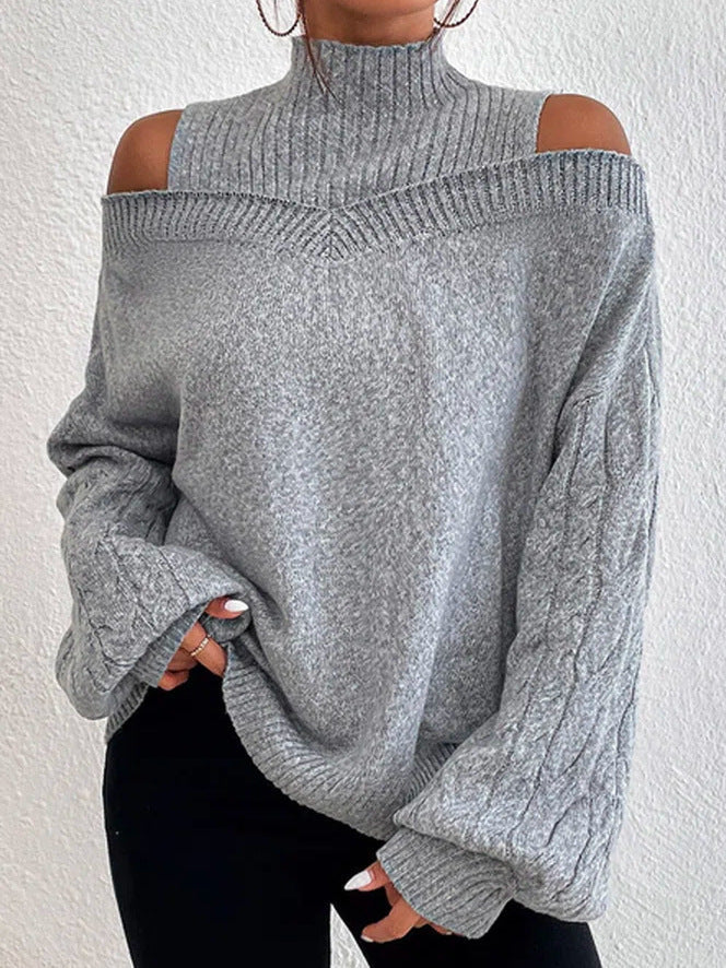 Natasha – Off-Shoulder Pullover mit Laternenärmel