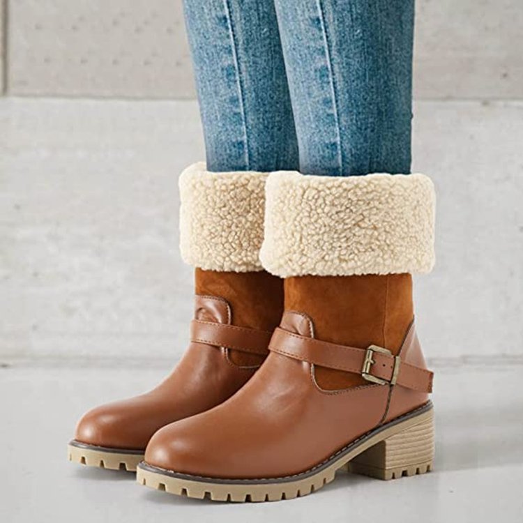 Joy – Damenstiefel mit Schnalle und Chunky-Absatz