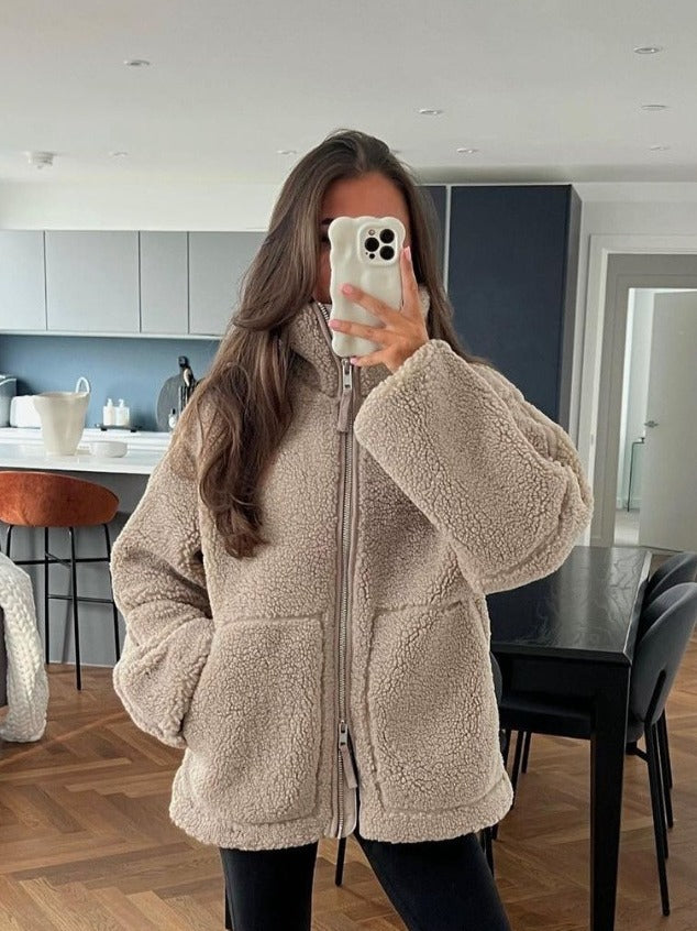 Margaret – Damen Rollkragenmantel aus Wollmischung