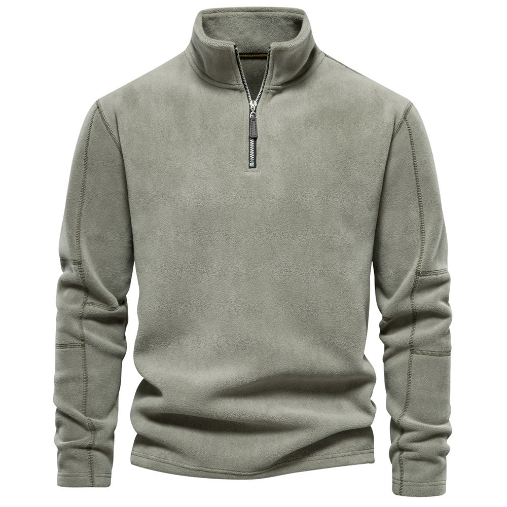 Ron – Stehkragen-Reißverschluss-Sweatshirt mit Fleece