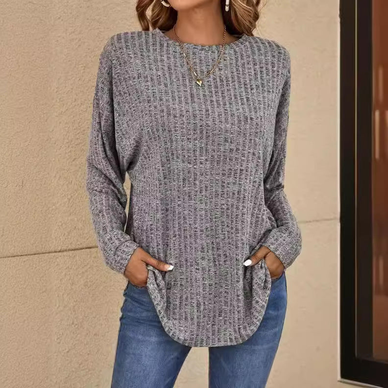Ian – Herbst Strickpullover mit Rundhalsausschnitt und Streifen