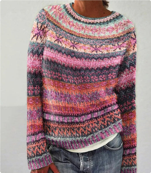 Rachel – Rundhals-Pullover aus dicker Nadelgewebe