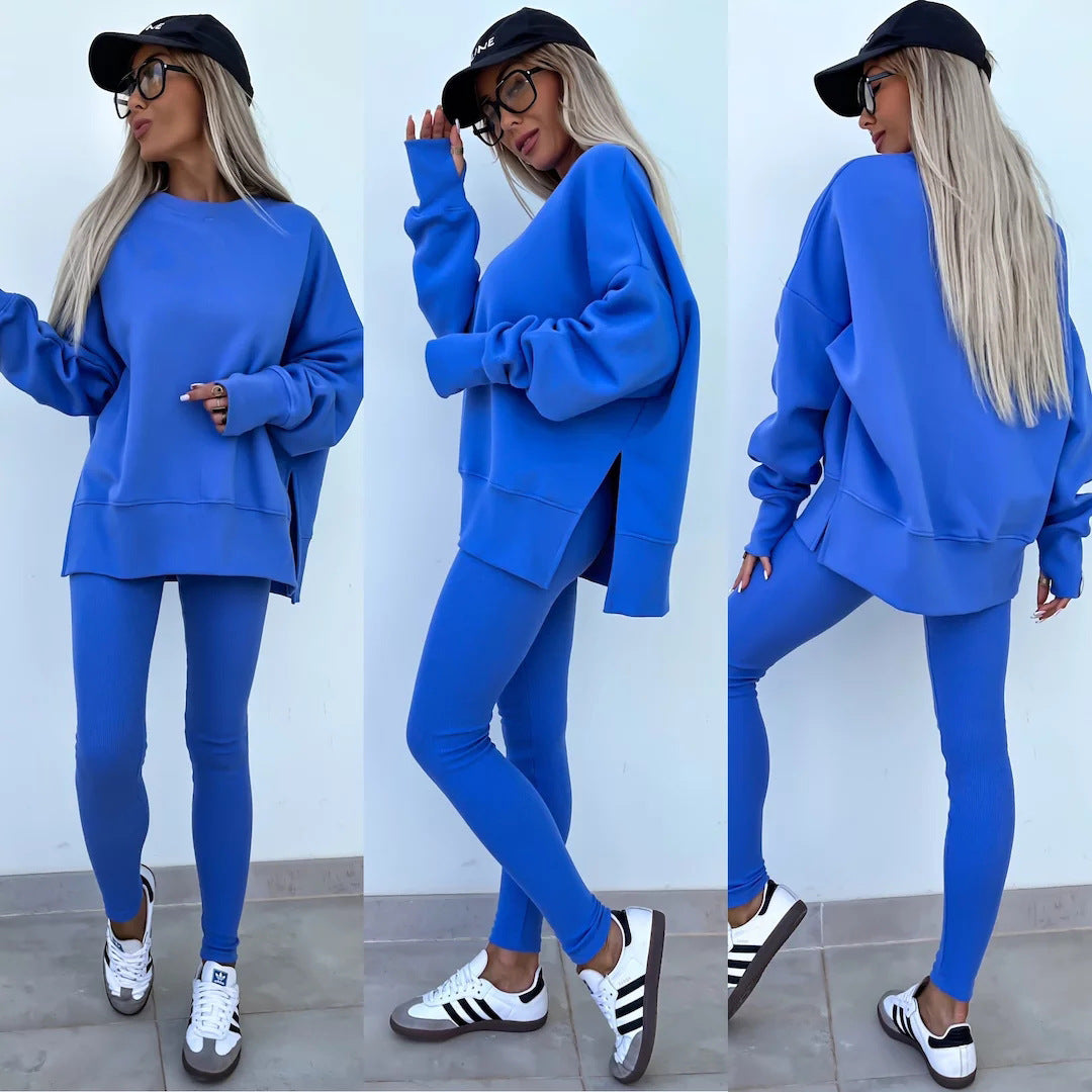 Judith – Lässiges Damen Sweater-Set mit Langarm und Schlitz