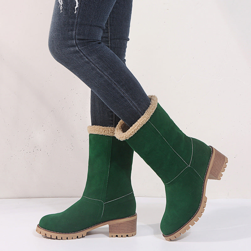 Tanya – Gefütterte Wildleder-Stiefeletten mit quadratischem Absatz