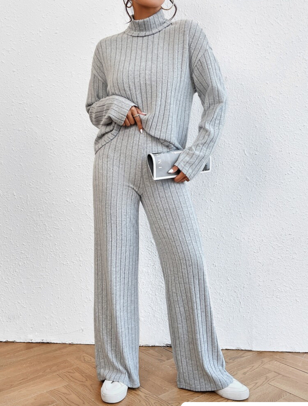 Amy – Zweiteiliges Set mit Rollkragen und Weitbein-Hose