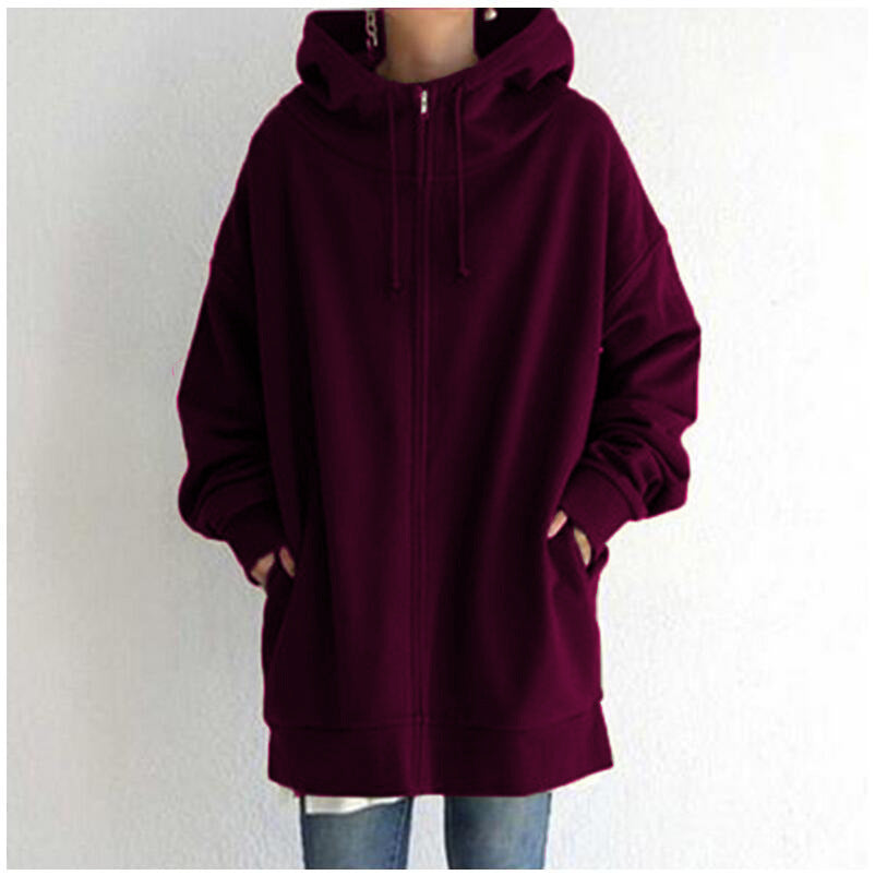 Sandra – Flauschige Damen Kapuzenpullover mit Vollreißverschluss