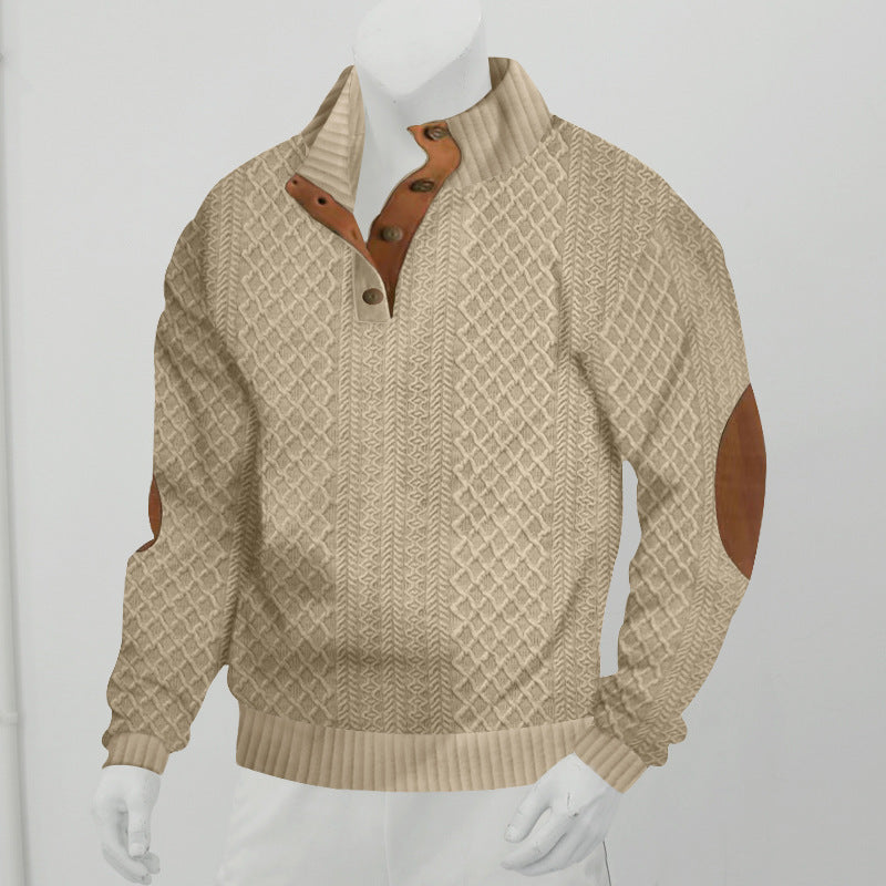 Wayne – Jacquard-Strickpullover mit Stehkragen