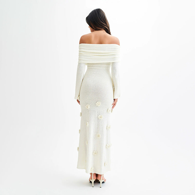 Adele – Strick-Badebluse mit Blumenmuster
