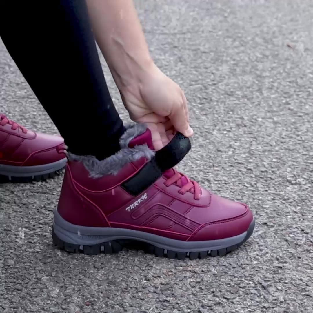 Helen – Warme Damenstiefel mit Plüsch und Klettverschluss