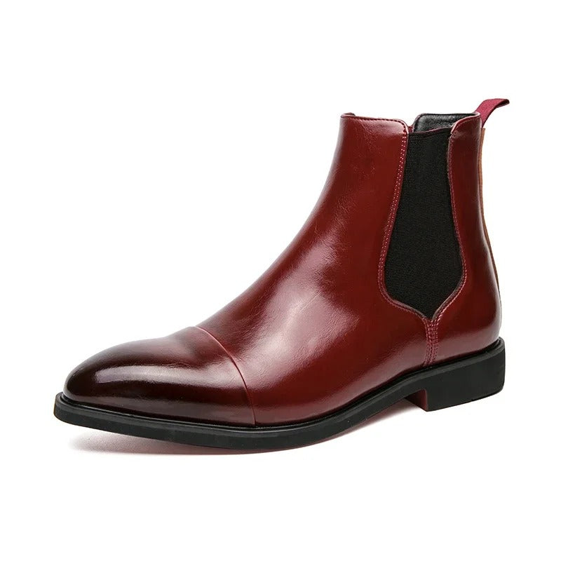 Stephan – Stiefel mit quadratischer Spitze und rotem Absatz für Herren