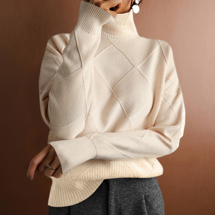 Linda – Warmer Damenpullover mit hohem Kragen