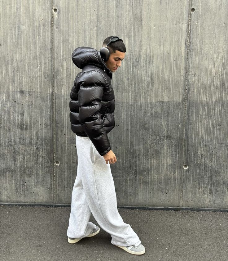 Herren Pufferjacke Streetwear – Stylische Übergangsjacke mit Kapuze für Freizeit und Alltag