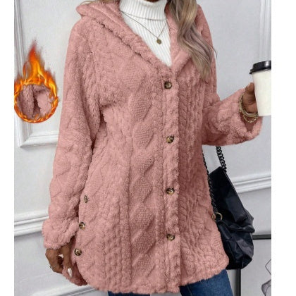 Ruby – Kapuzen-Cardigan mit Knöpfen für Damen