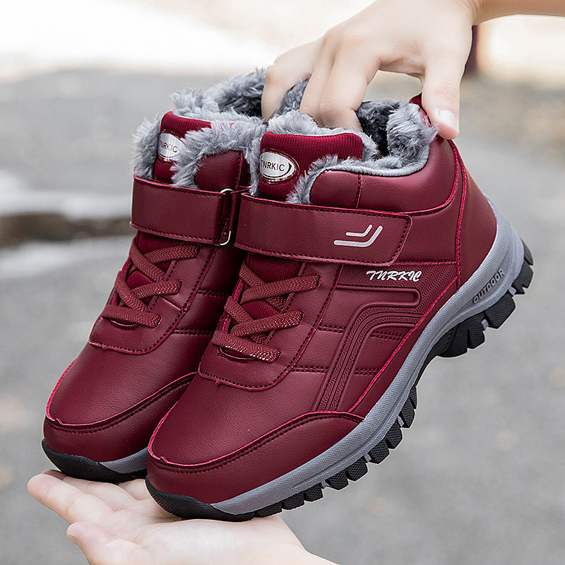 Helen – Warme Damenstiefel mit Plüsch und Klettverschluss
