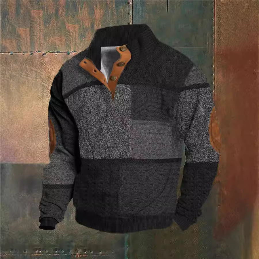 Laurence – Bedruckter Herbst- und Winterpullover mit Schnalle