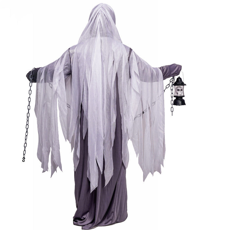 Halloween Geist Kostüm für Erwachsene – Gruselige Verkleidung mit Ketten und Laterne