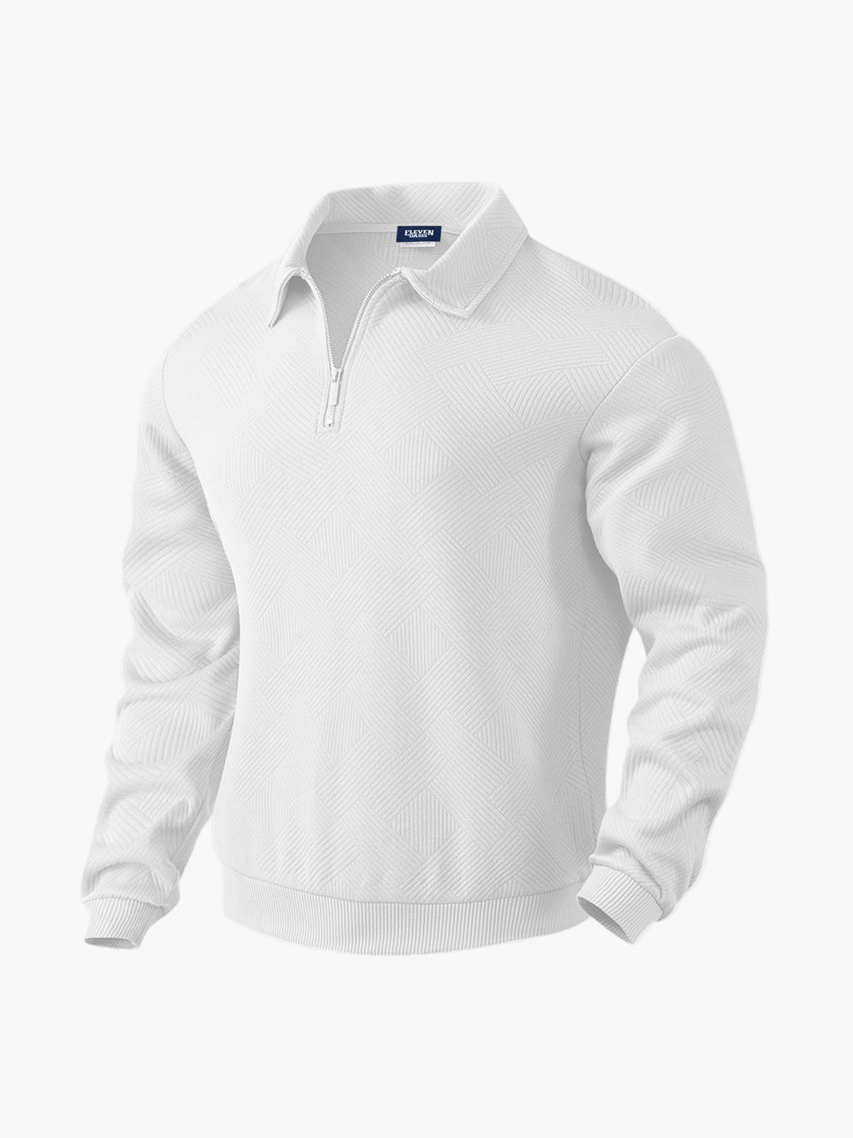 Herren Pullover mit Halbzipp und dezentem Muster – Smart-Casual & Büro-Look