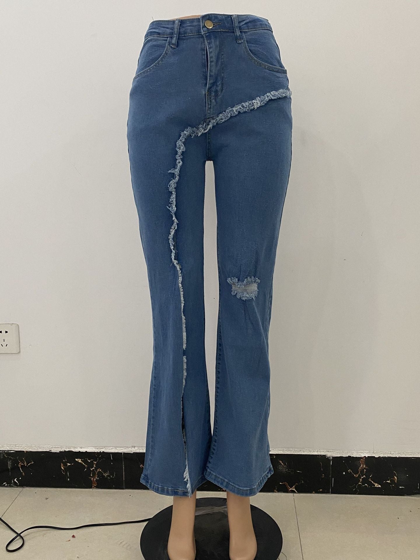 Julie – Elastische Zerrissene Schlagjeans für Damen