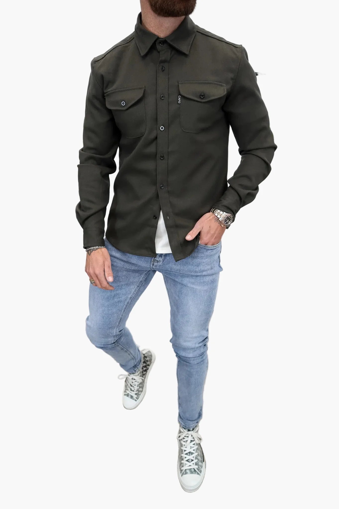 Herren Overshirt Jacke Modern Alltag Slim Fit