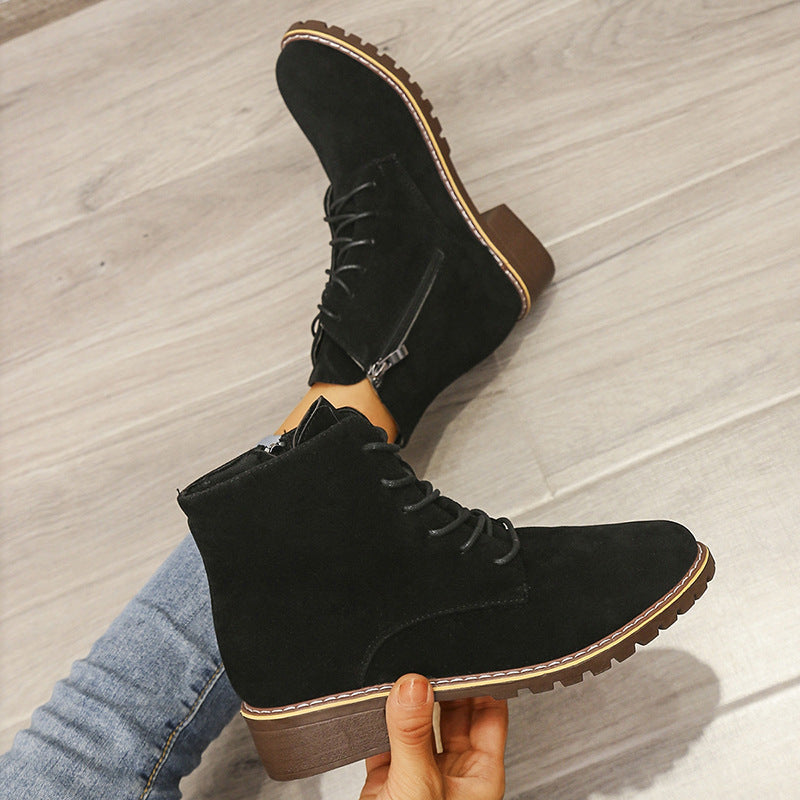 Heather – Damen Martin Stiefel mit runder Spitze