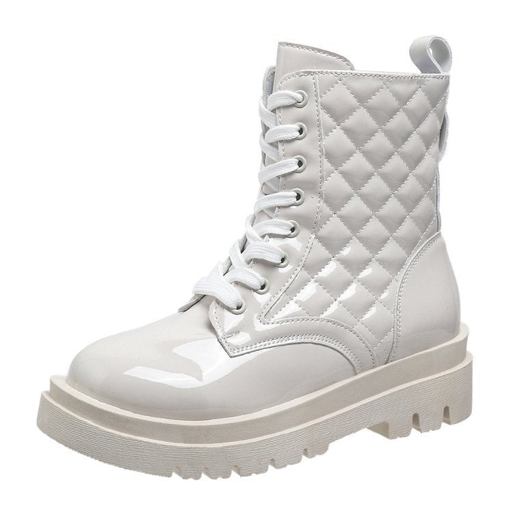 Barbara – Schnürstiefeletten mit Dickem Absatz und Minimalistischem Design