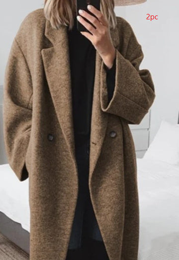 Helen – Mehrfarbiger Wollmantel für Damen