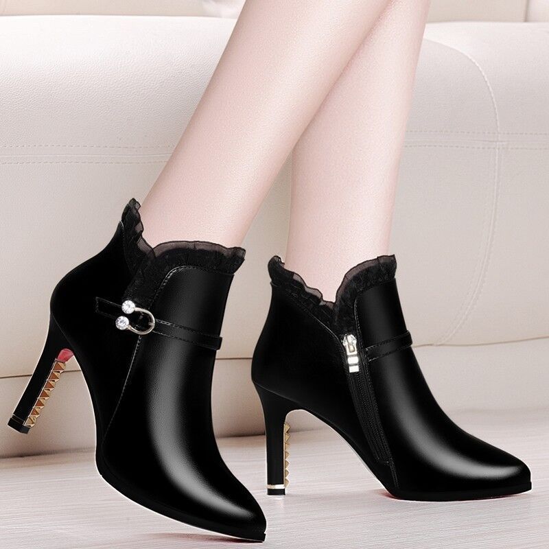 Sharon – Damen Stiletto Stiefel mit Seitlichem Reißverschluss