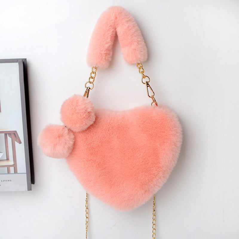 Phoebe – Herzformiger Plüsch-Handtasche für Damen