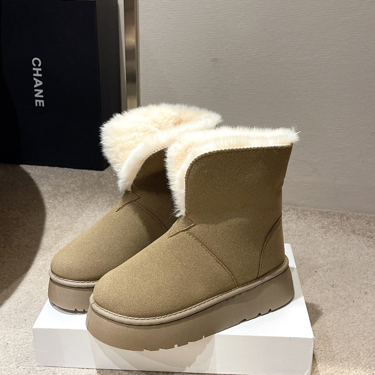Janet – Faltbare Damenstiefel mit Fleece und Plüschfutter