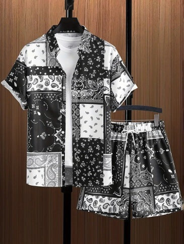 Kirk – Bedrucktes Freizeit Herren-Shirt und Shorts Set
